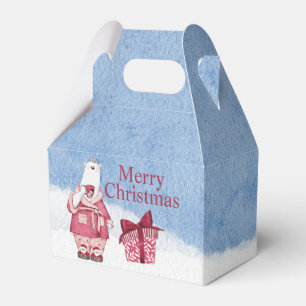 Christmas Polar Bear in Pajamas Favor Boxes