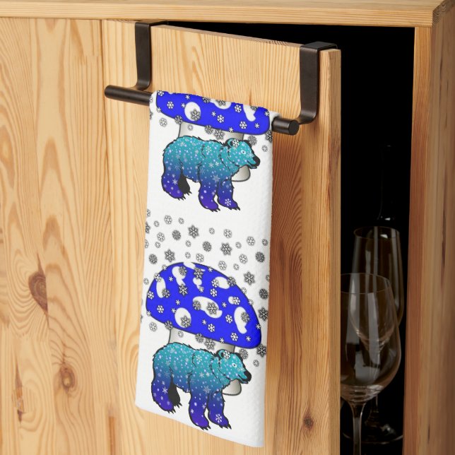 Christmas Polar Bear  Kitchen Towels (Thirds Fold)