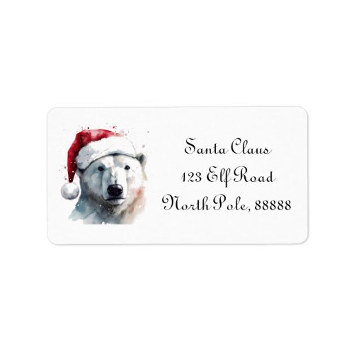 Christmas Polar Bear Label
