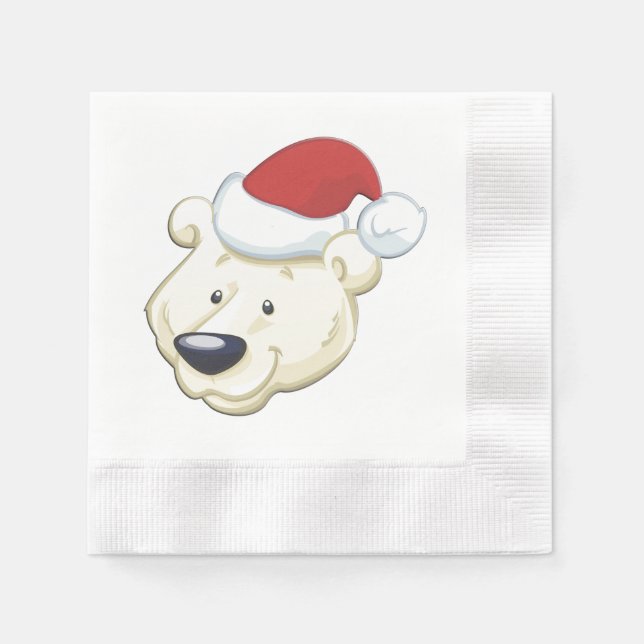 Christmas Polar Bear Napkins (Front)