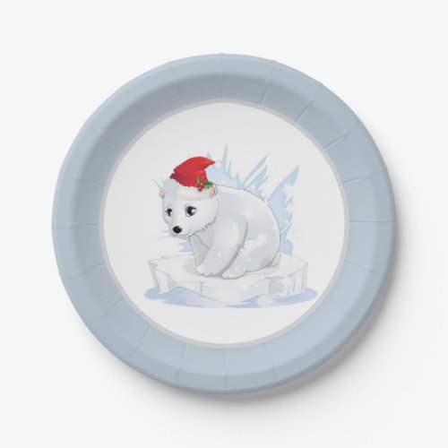 Christmas Polar Bear Party Paper Plates