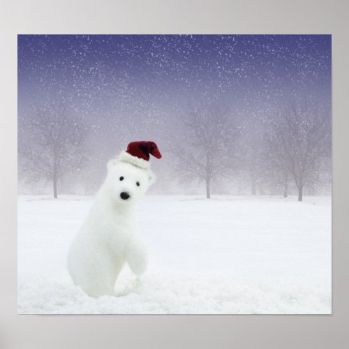 Christmas Polar Bear Poster