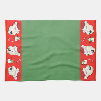 Christmas Polar Bear Red and Green Kitchen Towel