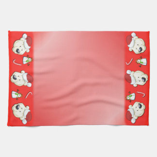 Christmas Polar Bear Red Towel