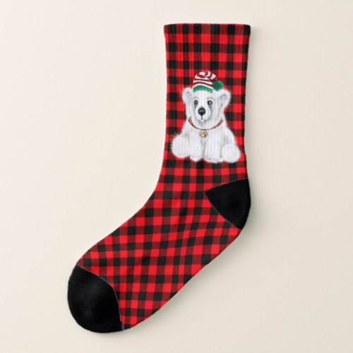Christmas polar bear Santa bear Socks