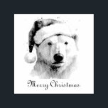 Christmas Polar Bear Self-inking Stamp<br><div class="desc">watercolor painting of a polar bear with a red winter hat in christmas style</div>