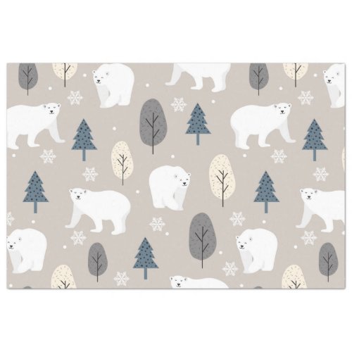 Christmas Polar Bear Series Design 3 Tissue Paper