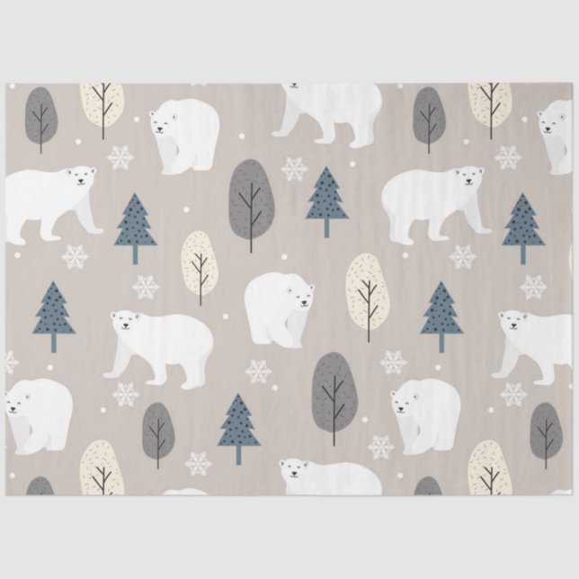 Christmas Polar Bear Series Design 3 Tissue Paper (Front)