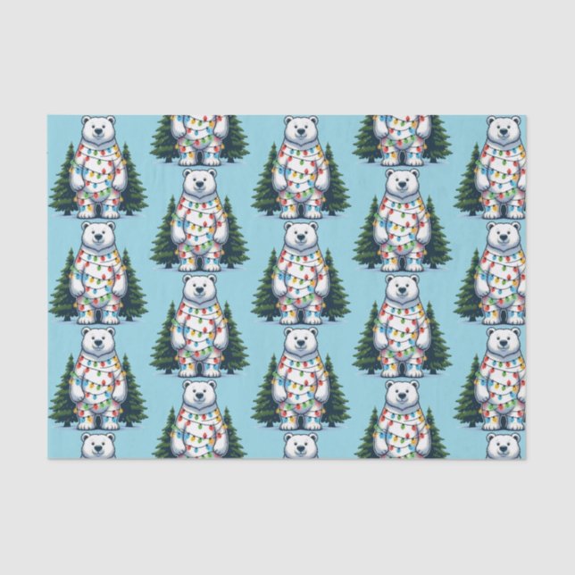 Christmas Polar Bear Tissue Paper (Front)