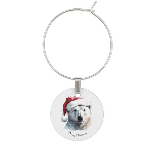 Christmas Polar Bear Wine Charm