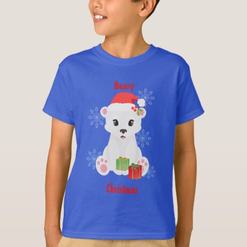 Christmas Polar Bear with Gifts T_Shirt