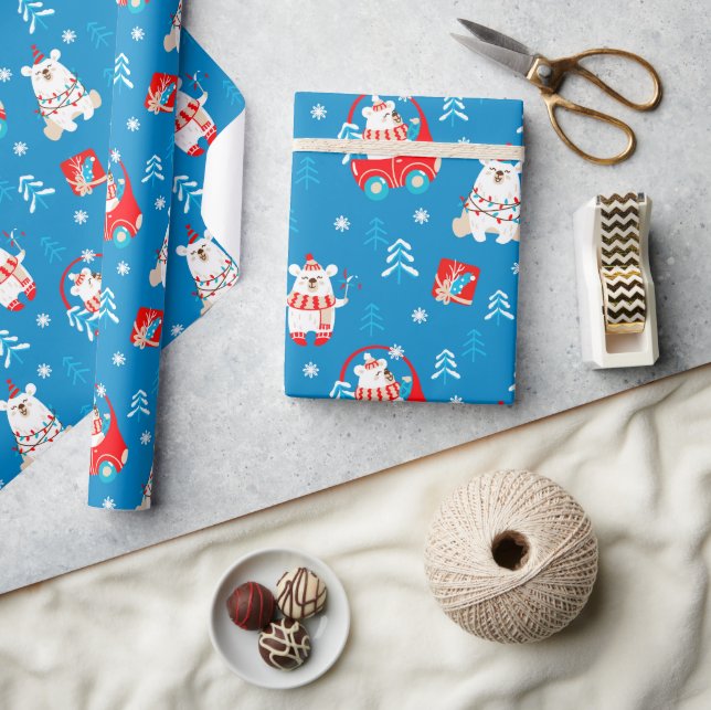Christmas Polar Bear  Wrapping Paper (Crafts)