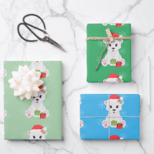 Christmas Polar Bear Wrapping Paper Sheets