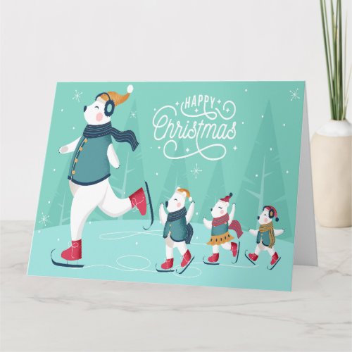 Christmas polar bears background design card