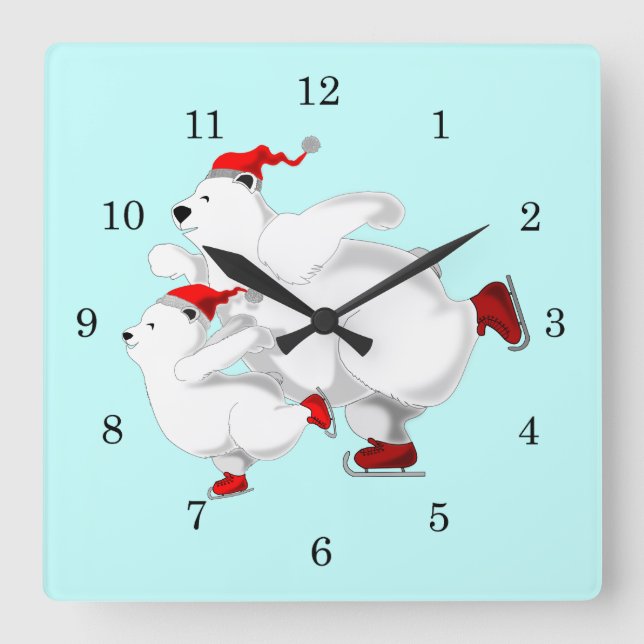 Christmas Polar Bears Clock (Front)