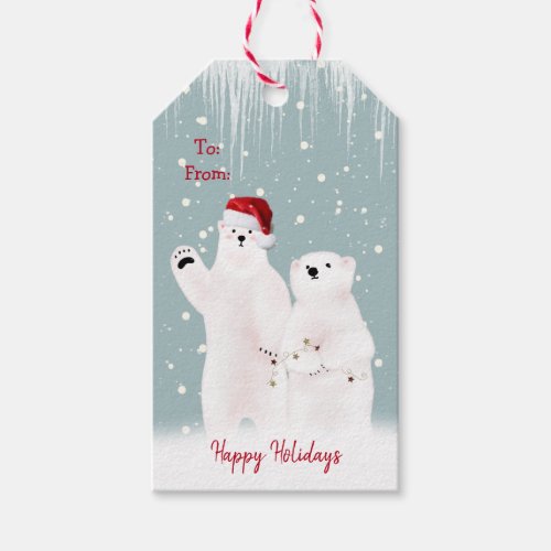 Christmas Polar Bears Gift Tags