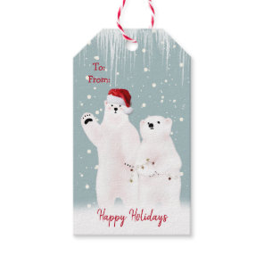 Christmas Polar Bears Gift Tags