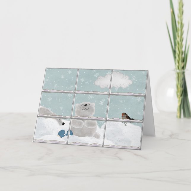 Christmas Polar Bears  Holiday Card (Front)