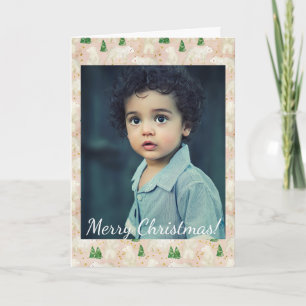 Christmas Polar Bears in Evergreen Forest Photo Note Card