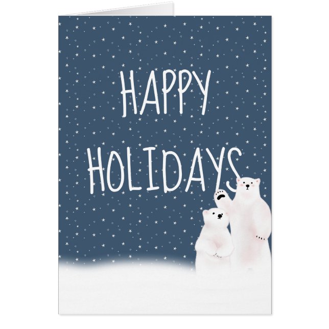 Christmas Polar Bears In Snow Cards (Front)