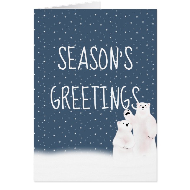 Christmas Polar Bears In Snow Cards (Front)