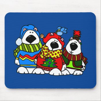 Christmas Polar Bears Mouse Pad by PugWiggles at Zazzle