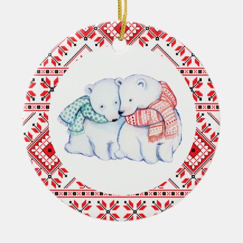 christmas polar bears winter animals decoration