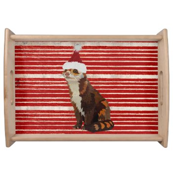 Christmas Polecat Serving Tray by Greyszoo at Zazzle