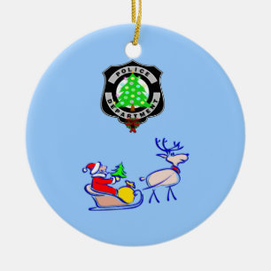 Christmas Police Gifts Ceramic Ornament