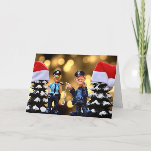 Christmas Police Officers Holiday Greeting Card