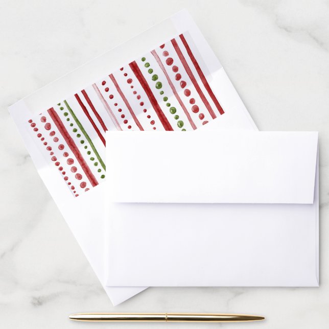 Christmas Polka Dot Envelope Liners (Desk)