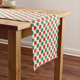 Christmas Polka Dot Modern Winter Holidays Short Table Runner