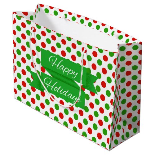 Christmas  Polka Dot Pattern Large Gift Bag