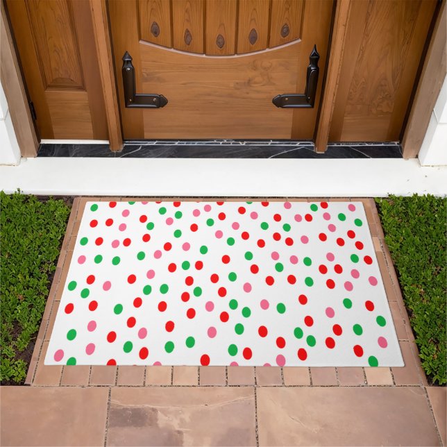 Christmas Polka Dots Doormat (Outdoor)