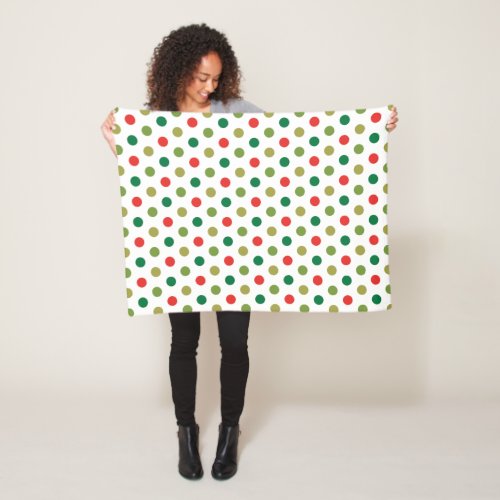 Christmas Polka Dots Fleece Blanket