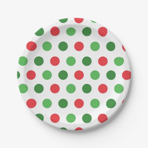 Christmas Polka Dots Paper Plates