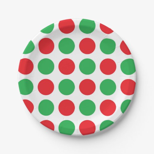 Christmas Polka Dots Paper Plates