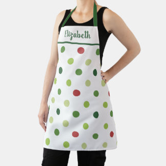 Christmas Polka Dots Personalized Apron