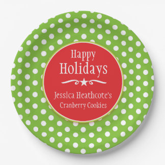 Christmas polka name cookie exchange paper plate