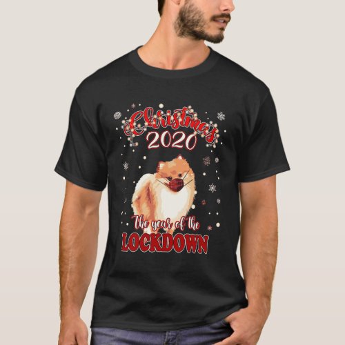 Christmas Pomeranian Dog Shirt Quarantine 2020 Loc