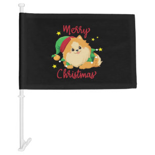 Christmas Pomeranian Merry Xmas Essential T-Shirt Car Flag