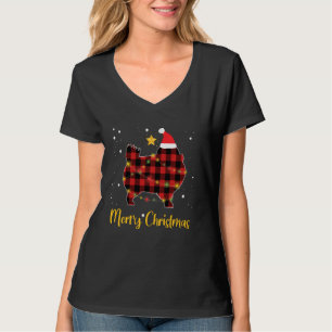 Christmas Pomeranian Red Plaid Dog Pajama T-Shirt