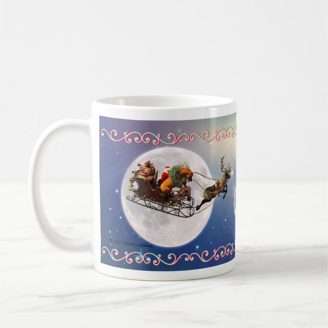 Christmas Pony Sleigh Ride Coffee Mug (Left)