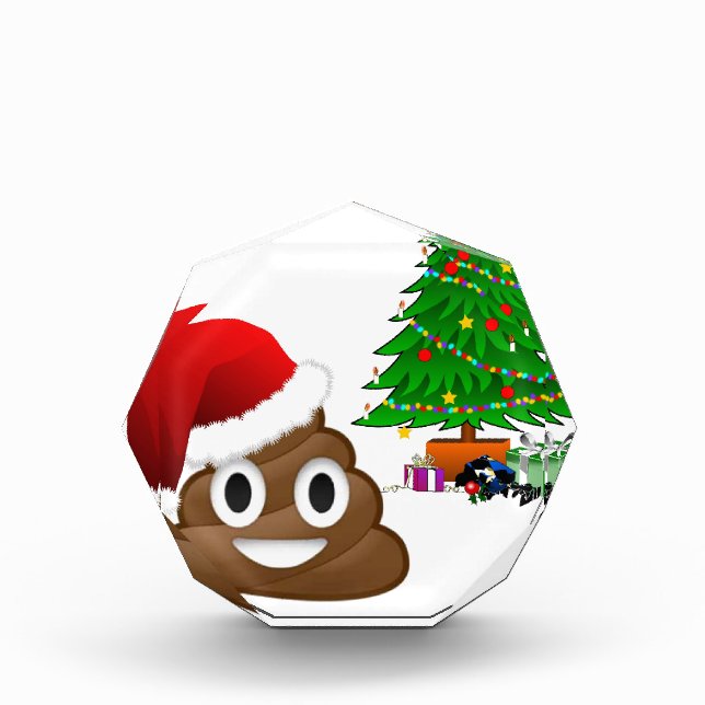 christmas poo emoji acrylic award (Front)