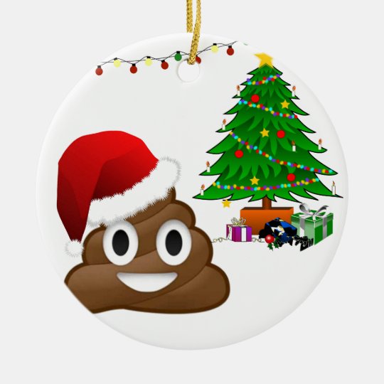 christmas poo emoji ceramic ornament | Zazzle.com