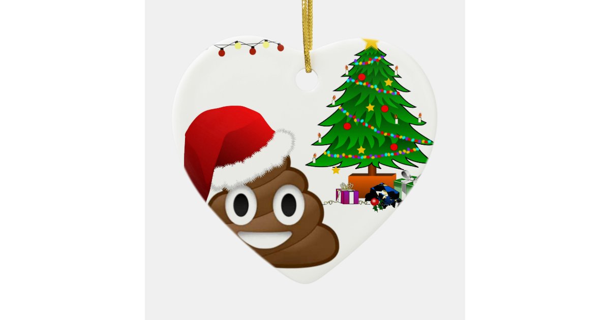 christmas poo emoji ceramic ornament | Zazzle.com