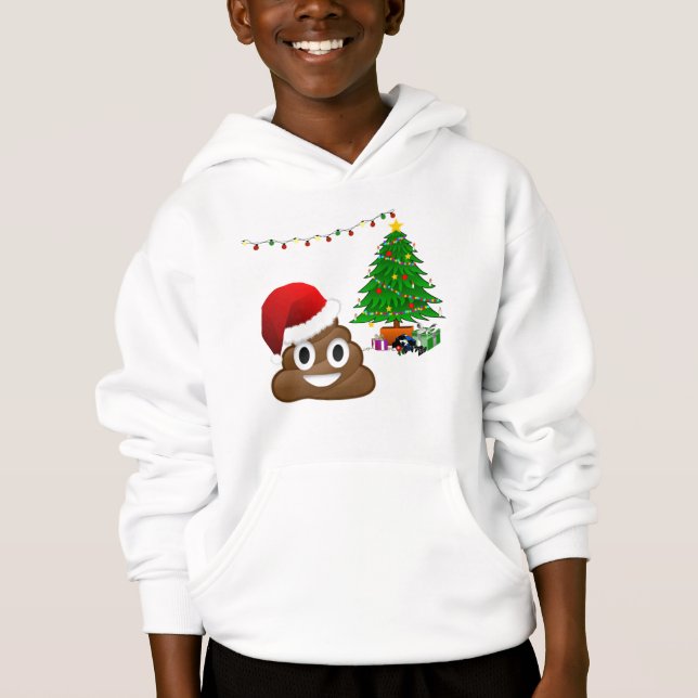christmas poo emoji hoodie (Front)