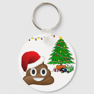 christmas poo emoji keychain