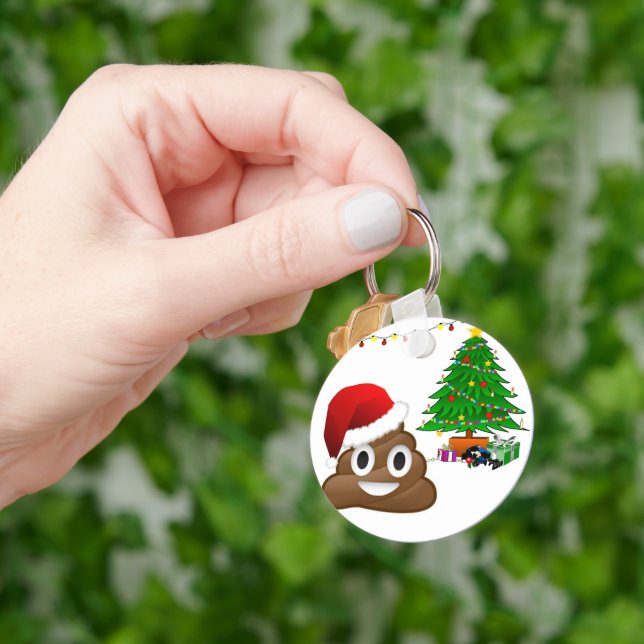 Poop emoji keychain