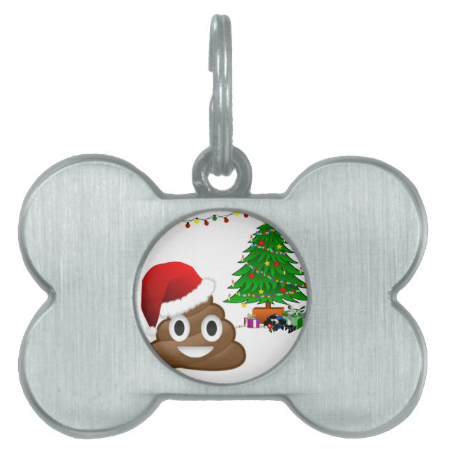 christmas poo emoji pet ID tag (Front)